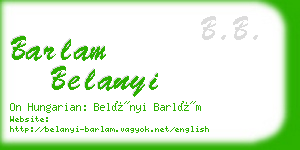 barlam belanyi business card